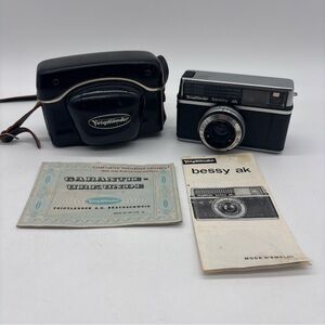 Voigtlander Bessy AK 126 Film Camera w/ Branded Case & Manual Untested READ